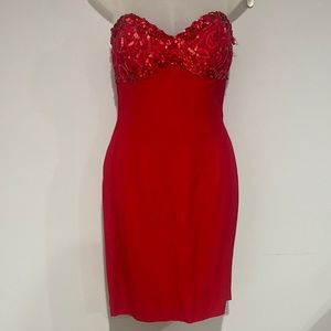 🌹 Vintage Gunne Sax Jessica McClintock Strapless Cocktail Dress 🌹